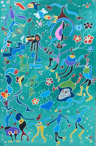 mixed media artwork by Nathalie Gribinski titled Spiritual Gathering