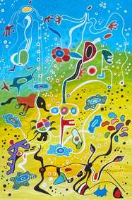 mixed media artwork by Nathalie Gribinski titled Summer Chance