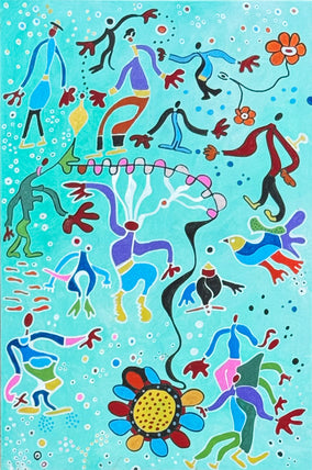 Original art for sale at UGallery.com | The Explorers by Nathalie Gribinski | $2,000 | acrylic painting | 36' h x 24' w