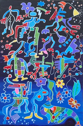 Original art for sale at UGallery.com | The Sirene by Nathalie Gribinski | $2,000 | acrylic painting | 36' h x 24' w