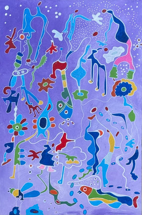 Original art for sale at UGallery.com | The Tales by Nathalie Gribinski | $2,000 | acrylic painting | 36' h x 24' w