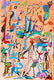 Original art for sale at UGallery.com | The Zoo by Nathalie Gribinski | $2,000 | mixed media artwork | 36' h x 24' w | thumbnail 1