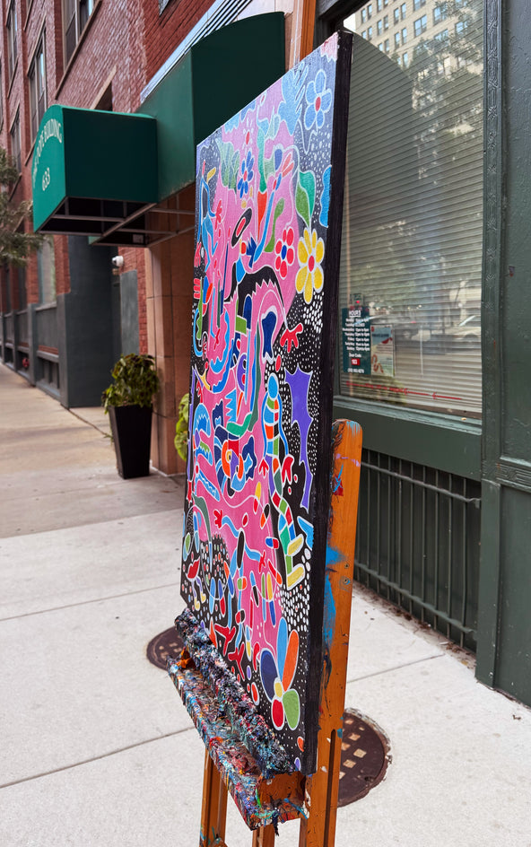 Woman in Black by Nathalie Gribinski |  Side View of Artwork 