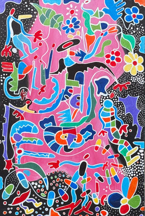 Original art for sale at UGallery.com | Woman in Black by Nathalie Gribinski | $2,000 | acrylic painting | 36' h x 24' w