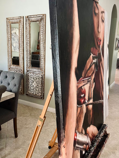 Lipstick Promises by Nava Lundy |  Side View of Artwork 