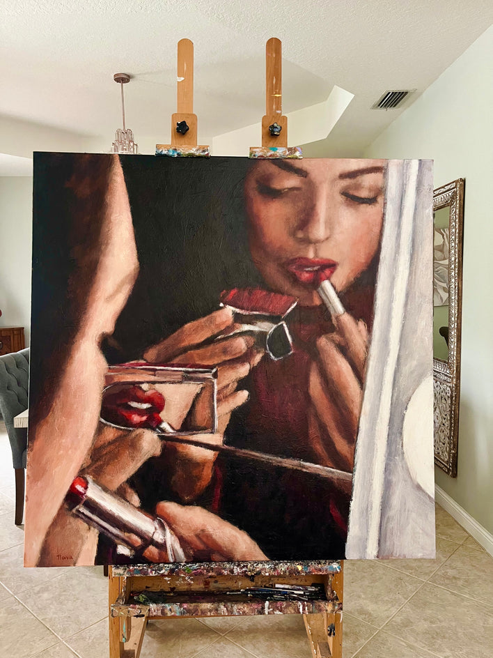 Lipstick Promises by Nava Lundy |  Context View of Artwork 