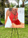 Original art for sale at UGallery.com | Maybe I Love You by Nava Lundy | $5,400 | acrylic painting | 48' h x 48' w | thumbnail 3