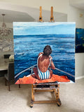 Original art for sale at UGallery.com | Perfect Day by Nava Lundy | $8,400 | acrylic painting | 60' h x 60' w | thumbnail 3
