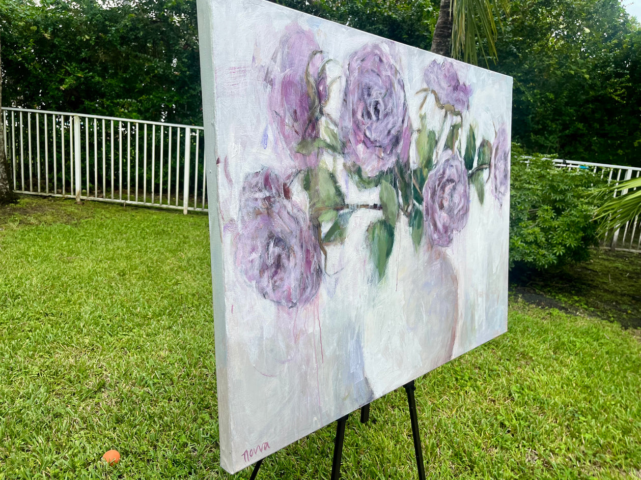 Purple Rain by Nava Lundy |  Side View of Artwork 