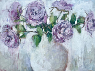 acrylic painting by Nava Lundy titled Purple Rain