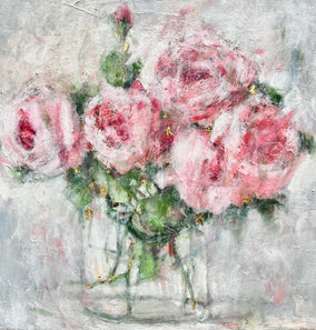 Original art for sale at UGallery.com | Cherry Wine by Nava Lundy | $2,100 | mixed media artwork | 30' h x 30' w