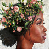 Original art for sale at UGallery.com | Earth Goddess by Nava Lundy | $5,400 | mixed media artwork | 48' h x 48' w | thumbnail 1