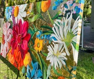 Original art for sale at UGallery.com | Electric Love by Nava Lundy | $6,500 | mixed media artwork | 36' h x 72' w | thumbnail 2