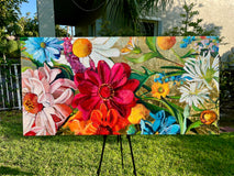 Original art for sale at UGallery.com | Electric Love by Nava Lundy | $6,500 | mixed media artwork | 36' h x 72' w | thumbnail 3