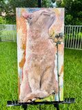 Original art for sale at UGallery.com | It Takes Courage by Nava Lundy | $700 | mixed media artwork | 24' h x 12' w | thumbnail 3