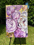 Original art for sale at UGallery.com | Lavender Haze by Nava Lundy | $2,100 | mixed media artwork | 36' h x 24' w | thumbnail 3