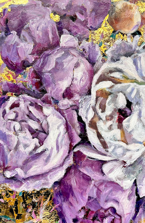 Original art for sale at UGallery.com | Lavender Haze by Nava Lundy | $2,100 | mixed media artwork | 36' h x 24' w