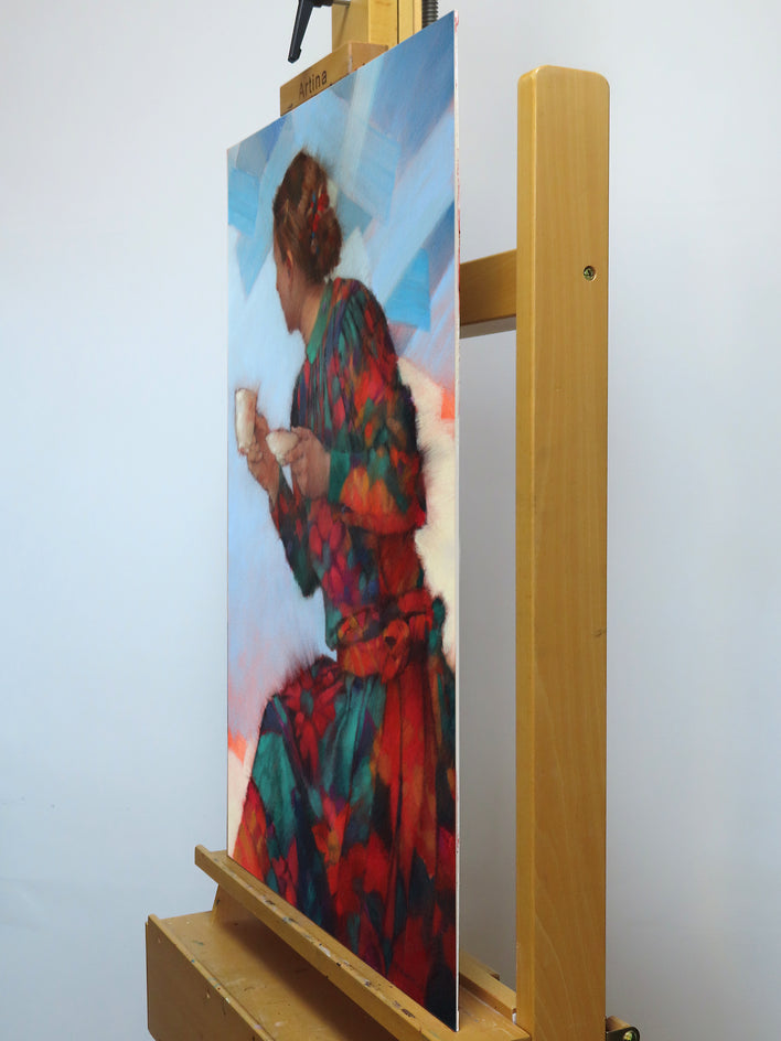 Afternoon Tea by Nicholas Robertson |  Side View of Artwork 