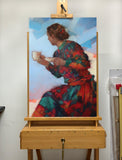Original art for sale at UGallery.com | Afternoon Tea by Nicholas Robertson | $1,200 | acrylic painting | 30' h x 20' w | thumbnail 3