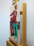 Original art for sale at UGallery.com | Long Green Legs by Nicholas Robertson | $1,350 | acrylic painting | 30' h x 20' w | thumbnail 2