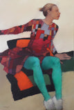 Original art for sale at UGallery.com | Long Green Legs by Nicholas Robertson | $1,350 | acrylic painting | 30' h x 20' w | thumbnail 1