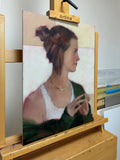 Original art for sale at UGallery.com | Oslo Hesitation by Nicholas Robertson | $1,000 | acrylic painting | 19.75' h x 15.75' w | thumbnail 2