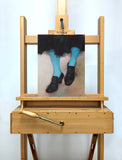 Original art for sale at UGallery.com | Passacaille Black Shoes and Blue Stockings by Nicholas Robertson | $750 | acrylic painting | 15.75' h x 11.75' w | thumbnail 3