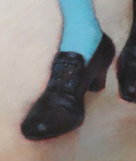 Passacaille Black Shoes and Blue Stockings by Nicholas Robertson |   Closeup View of Artwork 
