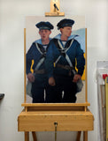 Original art for sale at UGallery.com | Re-Enactors by Nicholas Robertson | $1,250 | acrylic painting | 30' h x 20' w | thumbnail 3
