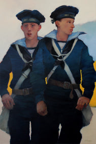 acrylic painting by Nicholas Robertson titled Re-Enactors