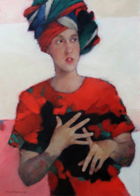 acrylic painting by Nicholas Robertson titled Talking Hands