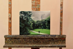Original art for sale at UGallery.com | A Walk in the Rain by Nick Savides | $875 | oil painting | 9' h x 12' w | thumbnail 3