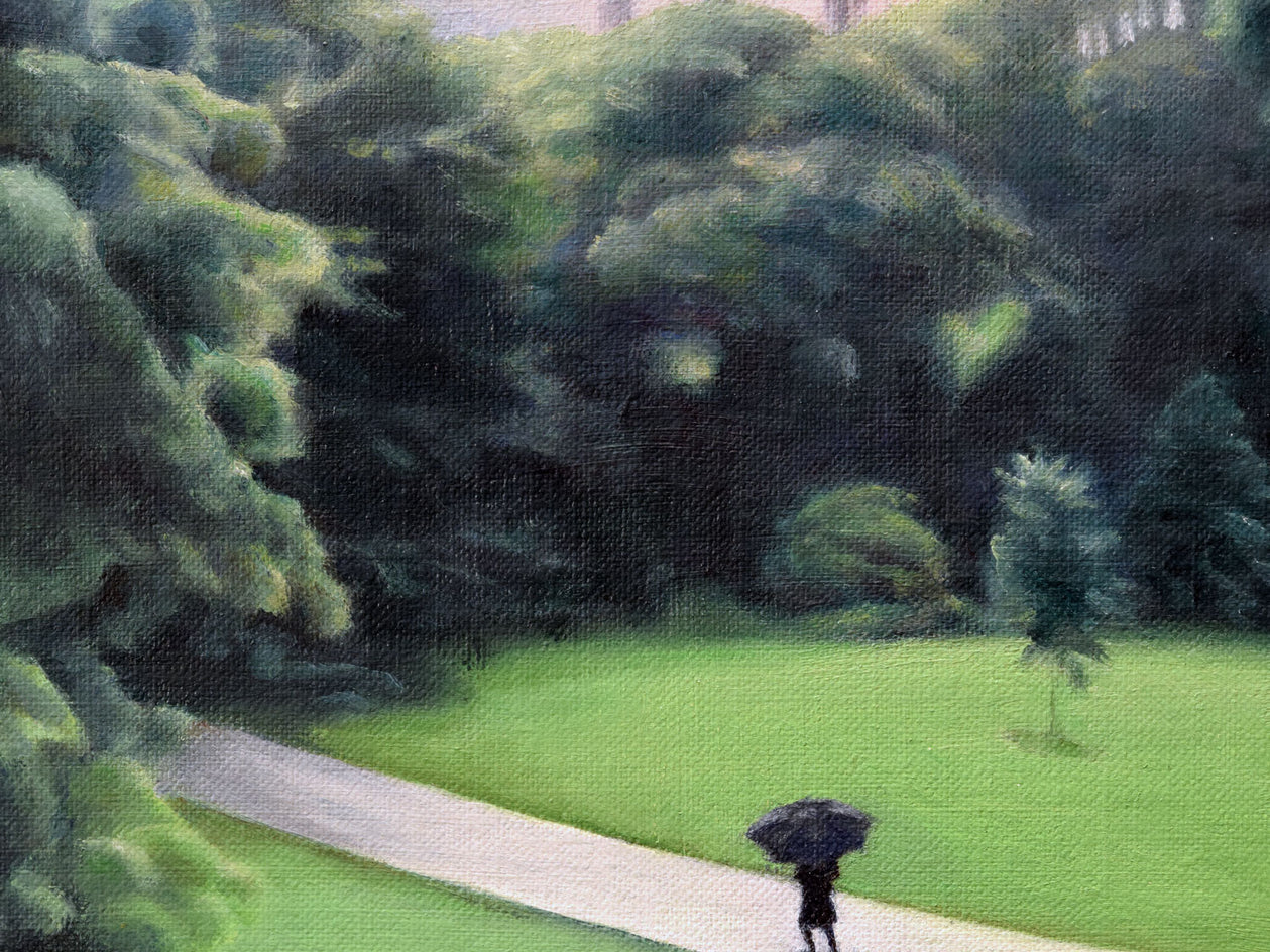 A Walk in the Rain by Nick Savides |  Closeup View of Artwork 