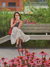 oil painting by Nick Savides titled Among the Wildflowers