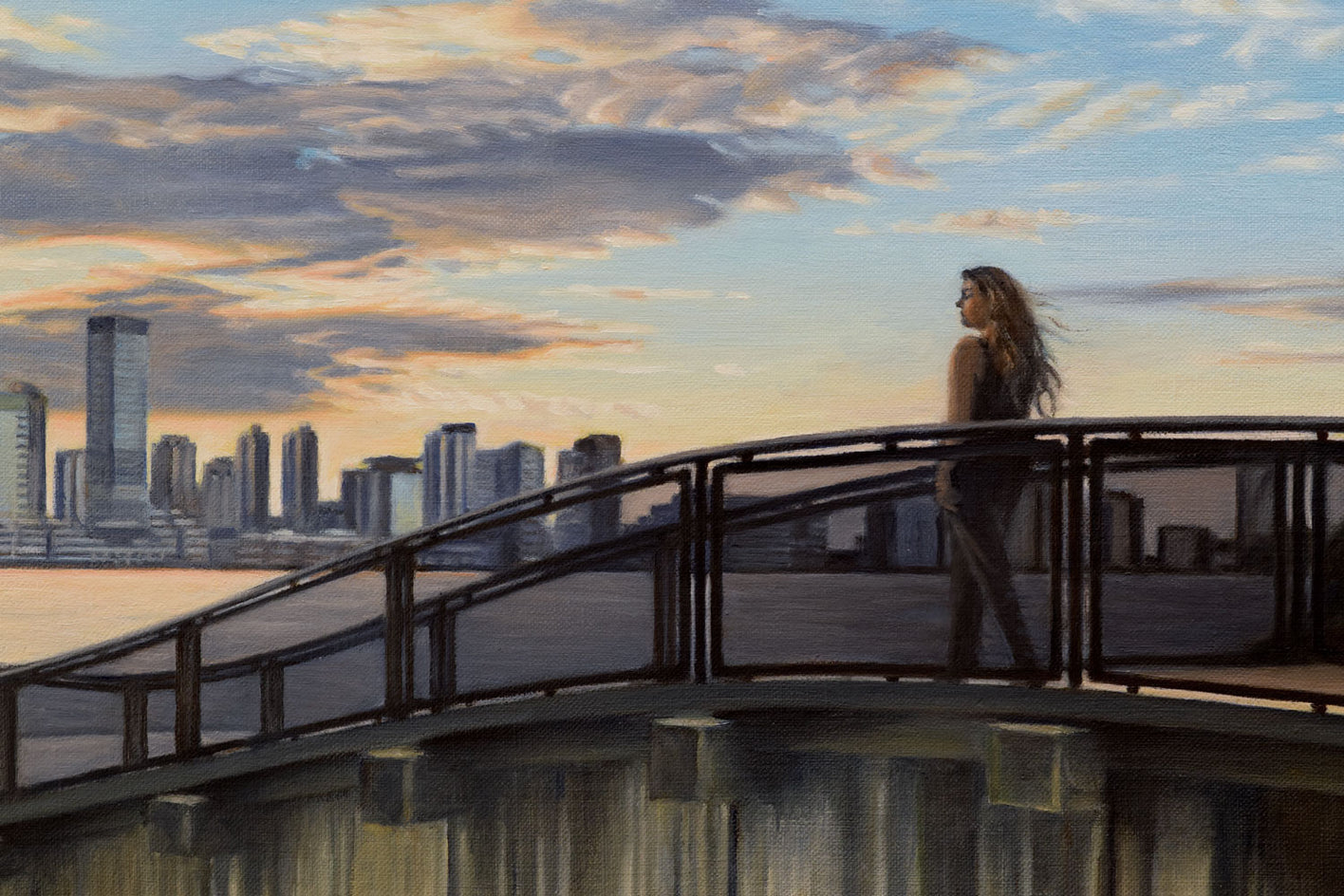 Bridge to Sunset by Nick Savides |  Closeup View of Artwork 