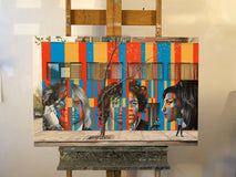 Original art for sale at UGallery.com | Legends on Rivington Street by Nick Savides | $3,700 | oil painting | 24' h x 36' w | thumbnail 3