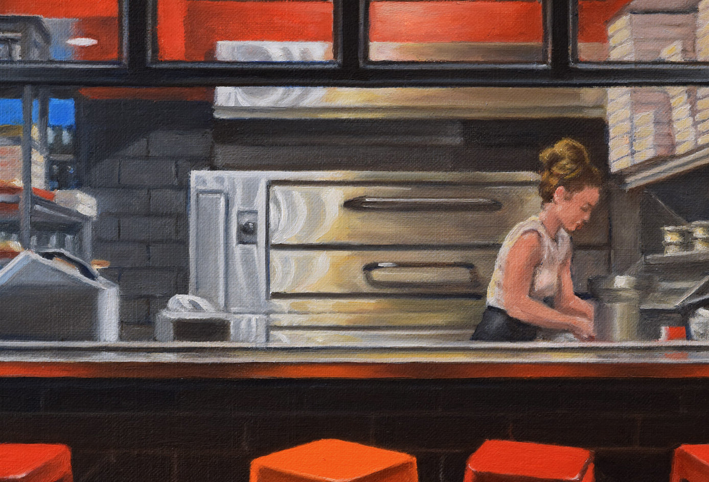Stromboli Pizza by Nick Savides |  Closeup View of Artwork 