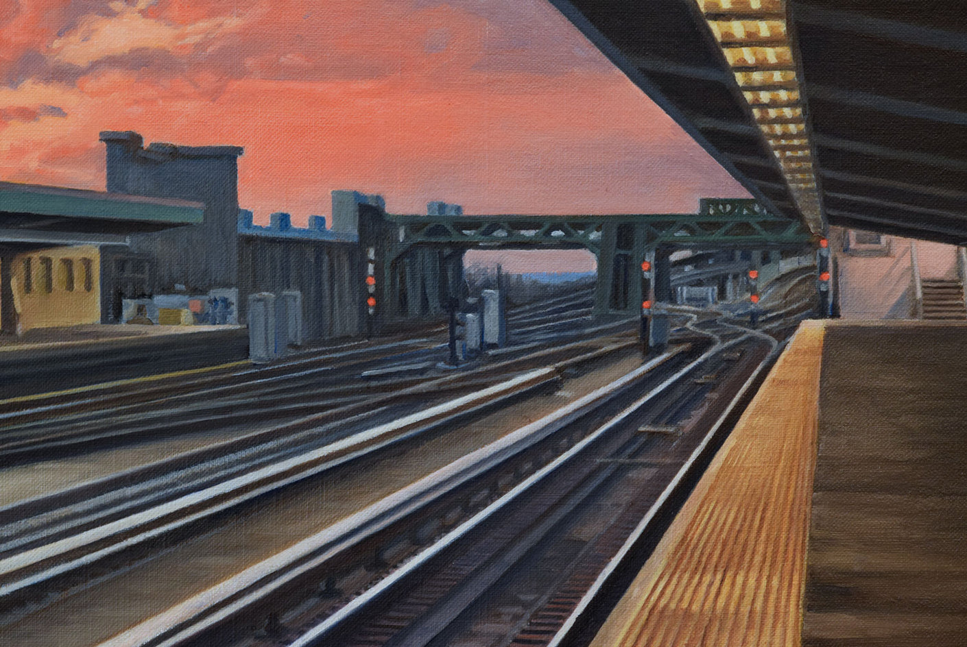 Train to Sunset by Nick Savides |  Closeup View of Artwork 