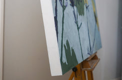 Original art for sale at UGallery.com | Blooming in Blue Air by Nicole Lamothe | $5,800 | oil painting | 32' h x 56' w | thumbnail 2