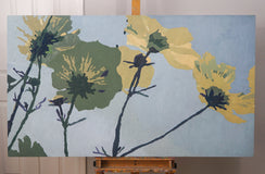 Original art for sale at UGallery.com | Blooming in Blue Air by Nicole Lamothe | $5,800 | oil painting | 32' h x 56' w | thumbnail 3