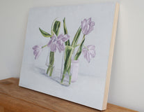 Original art for sale at UGallery.com | Pale Purple Tulips by Nicole Lamothe | $550 | oil painting | 11' h x 14' w | thumbnail 2