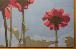 Original art for sale at UGallery.com | Red Blossoms Within the Quiet Sky by Nicole Lamothe | $5,100 | oil painting | 30' h x 48' w | thumbnail 4