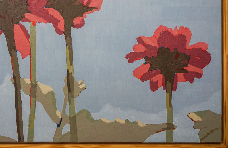 Red Blossoms Within the Quiet Sky by Nicole Lamothe |   Closeup View of Artwork 