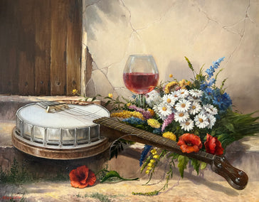 oil painting by Nikolay Rizhankov titled Banjo