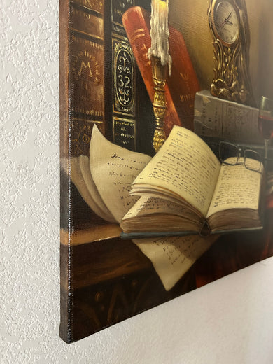Still Life with Book by Nikolay Rizhankov |  Side View of Artwork 