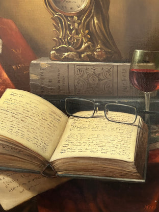 Still Life with Book by Nikolay Rizhankov |   Closeup View of Artwork 