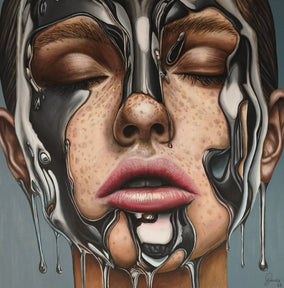 Original art for sale at UGallery.com | My Face Your Face by Nuno Aparício | $5,550 | acrylic painting | 39.37' h x 39.37' w