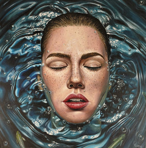 Original art for sale at UGallery.com | Submerged Soul by Nuno Aparício | $7,850 | acrylic painting | 39.37' h x 39.37' w