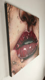 Original art for sale at UGallery.com | Your Lips by Nuno Aparício | $4,850 | acrylic painting | 31.5' h x 31.5' w | thumbnail 2