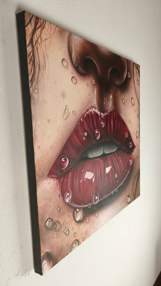 Your Lips by Nuno Aparício |  Side View of Artwork 